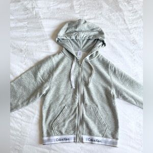 ☁️CALVIN KLEIN GREY SLEEPWEAR ZIP UP HOODIE!